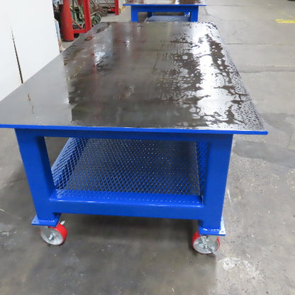 96" x 48" New Rolling Welding Table Work Bench 3/4" Steel Top W/ Shelf 34" Tall