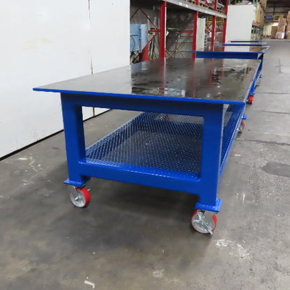 96" x 48" New Rolling Welding Table Work Bench 3/4" Steel Top W/ Shelf 34" Tall