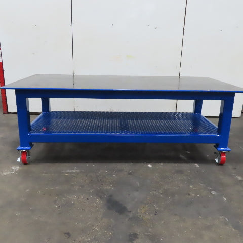 96" x 48" New Rolling Welding Table Work Bench 3/4" Steel Top W/ Shelf 34" Tall