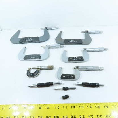 06400576 600-1016 Outside Micrometer Set 0-6" 0.0001" With Standards Wooden Case