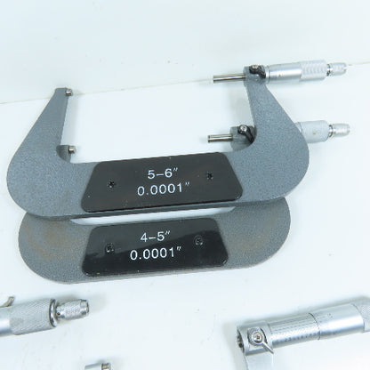 06400576 600-1016 Outside Micrometer Set 0-6" 0.0001" With Standards Wooden Case