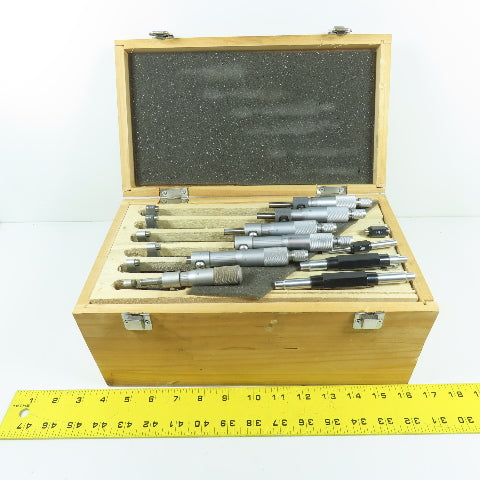 06400576 600-1016 Outside Micrometer Set 0-6" 0.0001" With Standards Wooden Case