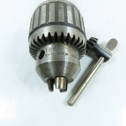 Jacobs 18N Ball Bearing Keyed Drill Chuck 1/8-3/4" JT4 Taper Chuck Key