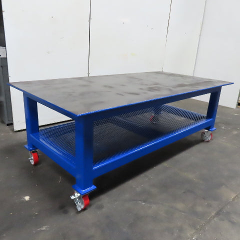 96" x 48" New Rolling Welding Table Work Bench 3/4" Steel Top W/ Shelf 34" Tall