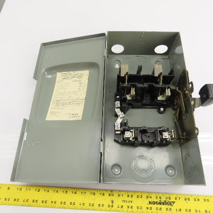Square D D223N 100A Fusible Safety Disconnect Switch 240VAC 2-Pole Type 1 Enc.