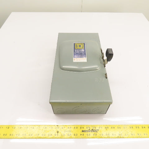 Square D D223N 100A Fusible Safety Disconnect Switch 240VAC 2-Pole Type 1 Enc.