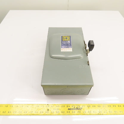 Square D D223N 100A Fusible Safety Disconnect Switch 240VAC 2-Pole Type 1 Enc.