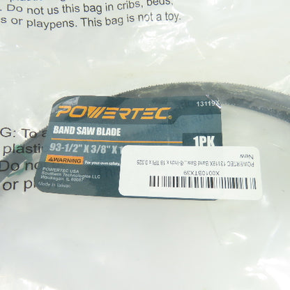 POWERTEC 13119X 93-1/2" x 3/8" x 18 TPI Band Saw Blade 0.025" Thick