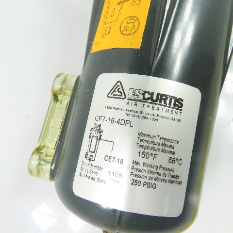 FS Curtis CE7-16 CF7-16-4DPL 1/2" NPT Compressed Air Line Filter 250PSIG
