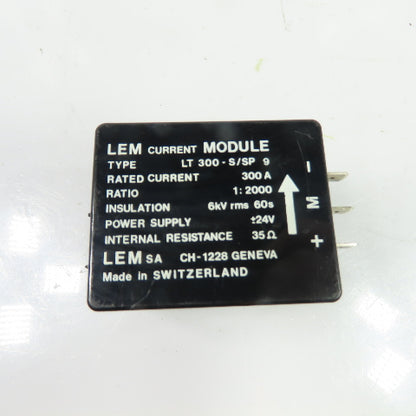 LEM LT 300-S/SP 9 300A Current Transducer Linear Module 1:2000 Ratio