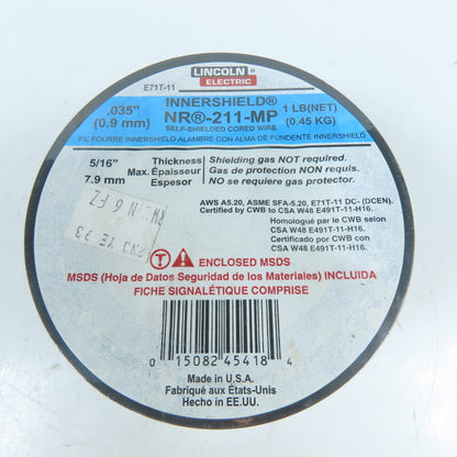Lincoln NR-211-MP .035" E71T-11 Self-Shielded Flux-Cored MIG Welding Wire