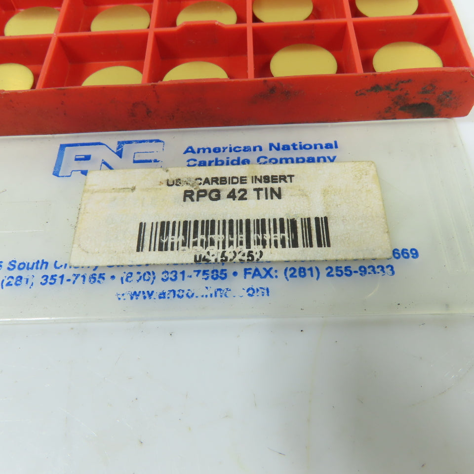 American National Carbide RPG 42 Round TiN Coated Carbide Turning Inserts Lot/10