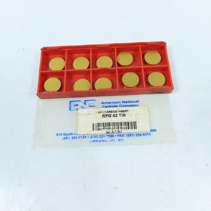 American National Carbide RPG 42 Round TiN Coated Carbide Turning Inserts Lot/10