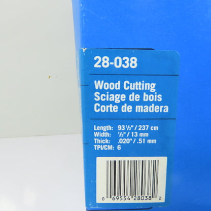 Delta 28-038 93-1/2" x 1/2" Wood Cutting Band Saw Blade 6 TPI