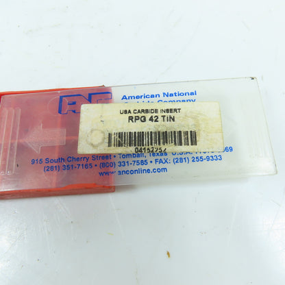 American National Carbide RPG 42 Round TiN Coated Carbide Turning Inserts Lot/5