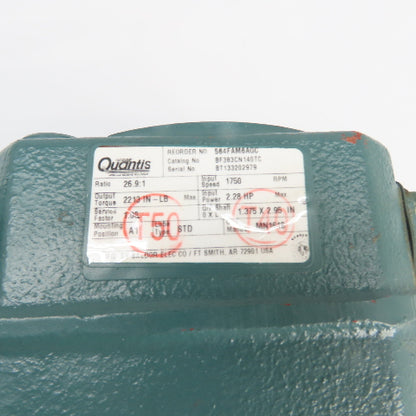 Dodge Quantis BF383CN140TC 1HP AC Gear Motor Reducer 3Ph 230/460V 26.9:1 Ratio