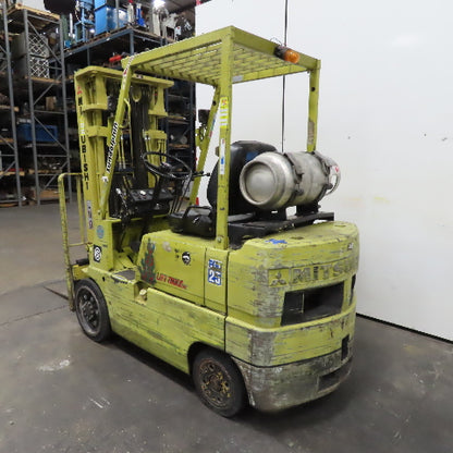 Mitsubishi FGC25 5000lb LP Gas Forklift 130" Lift 3-Stage Mast Side Shift