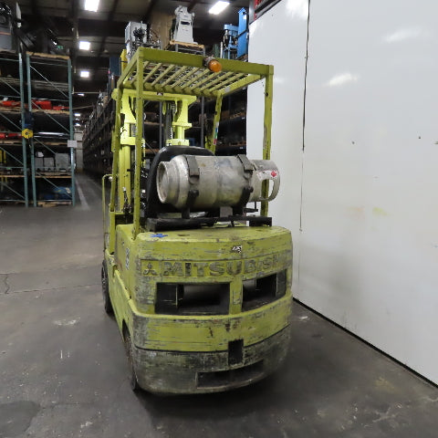 Mitsubishi FGC25 5000lb LP Gas Forklift 130" Lift 3-Stage Mast Side Shift