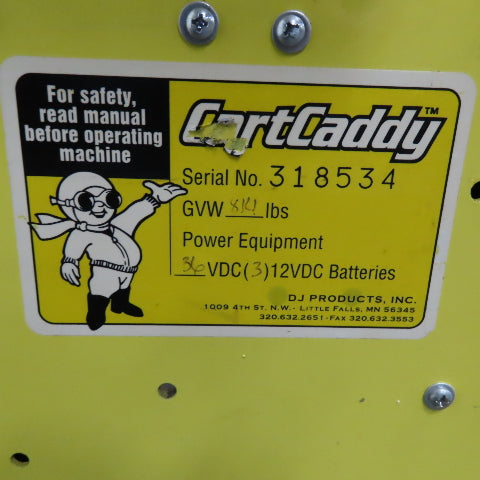 DJ Products CartCaddy 5W Electric Powered Cart Tugger Pusher 36VDC 6" Lift