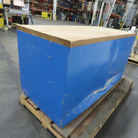 30" x 72" Butcher Block Top Work Bench Metal Cabinet W/ Storage Shelves Casters