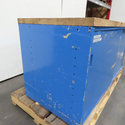 30" x 72" Butcher Block Top Work Bench Metal Cabinet W/ Storage Shelves Casters