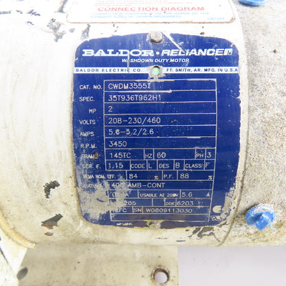 Baldor C11414 2HP Sanitary Centrifugal Pump 208-230/460V 3Ph 3450RPM