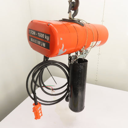 CM Lodestar Model L 1 Ton 2000LB Electric Chain Hoist 16FPM 15'Lift 3Ph 230/460V