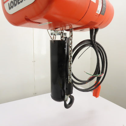 CM Lodestar Model L 1 Ton 2000LB Electric Chain Hoist 16FPM 15'Lift 3Ph 230/460V