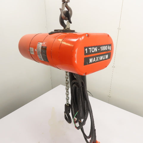 CM Lodestar Model L 1 Ton 2000LB Electric Chain Hoist 16FPM 15'Lift 3Ph 230/460V