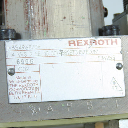 Rexroth 354968/0 4WS2EE10-30/46B2ET315Z8D/M 4-Way Hydraulic Servo Valve