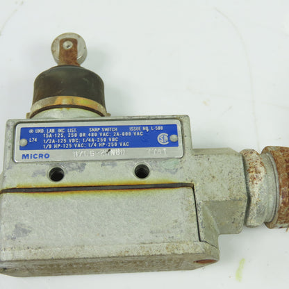 Micro Switch BZE6-2RN80 15A SPDT Roller Plunger Limit Switch 600VAC