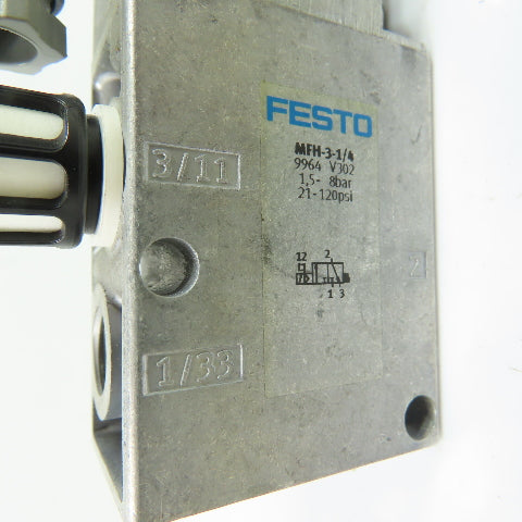 Festo 9964 MFH-3-1/4 3/2-Way Pneumatic Solenoid Valve 24V AC 1.5-8 Bar