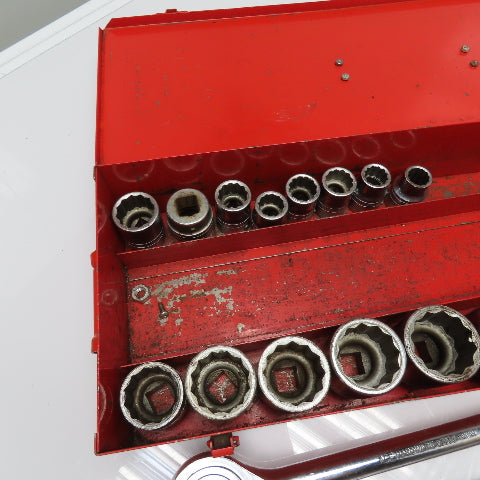Snap-On 3/4" Drive 12 Point 17 Sockets Ratchet Extensions Breaker Bar Mixed Set