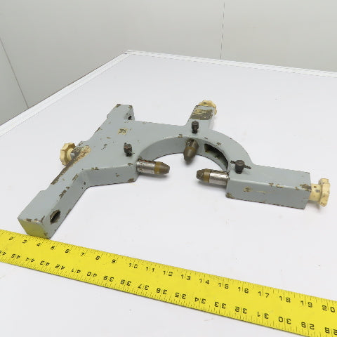 Lathe Follower Rest 3-Point Adjustable Brass Jaws 14-1/2" Base Width 8-1/2" CL