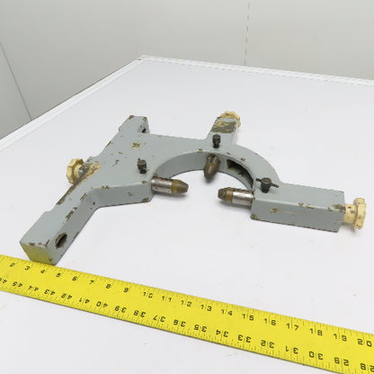 Lathe Follower Rest 3-Point Adjustable Brass Jaws 14-1/2" Base Width 8-1/2" CL