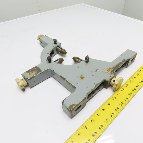 Lathe Follower Rest 3-Point Adjustable Brass Jaws 14-1/2" Base Width 8-1/2" CL