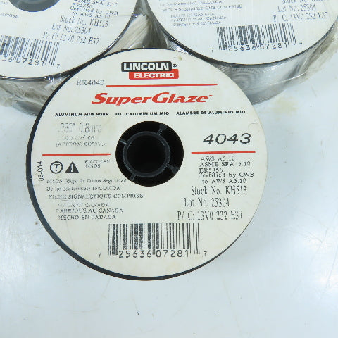 Lincoln Electric KH513 .030" ER4043 Aluminum MIG Welding Wire 1lb Spool Lot/3