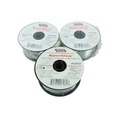 Lincoln Electric KH513 .030" ER4043 Aluminum MIG Welding Wire 1lb Spool Lot/3
