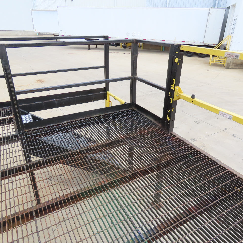 14' x 8' Steel Mezzanine Work Platform Deck W/ Loading Gates 56" Deck Height
