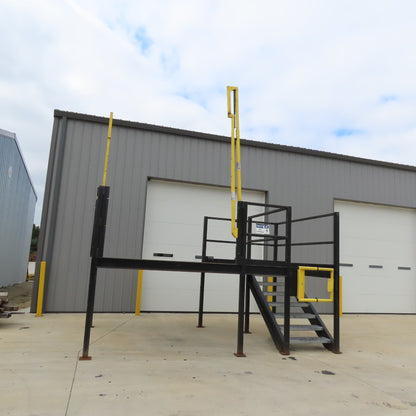 14' x 8' Steel Mezzanine Work Platform Deck W/ Loading Gates 56" Deck Height