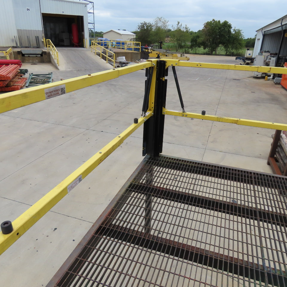 14' x 8' Steel Mezzanine Work Platform Deck W/ Loading Gates 56" Deck Height