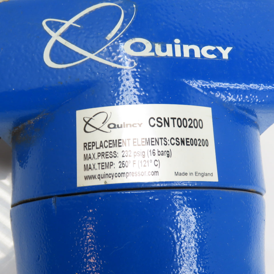 Quincy CSNT00200 200 CFM Coalescing Compressed Air Line Filter 232 PSIG
