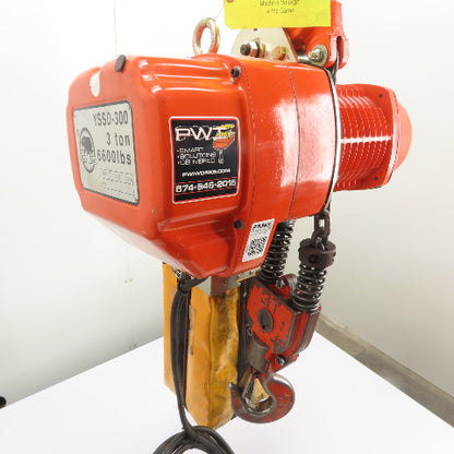 Black Bear YSSD-300 3 Metric Ton Dual Speed Electric Chain Hoist 230V 3Ph 6600lb