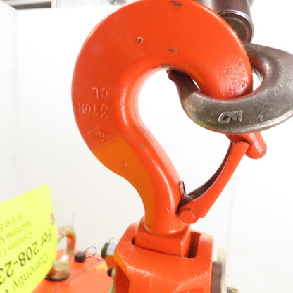 Black Bear YSSD-300 3 Metric Ton Dual Speed Electric Chain Hoist 230V 3Ph 6600lb