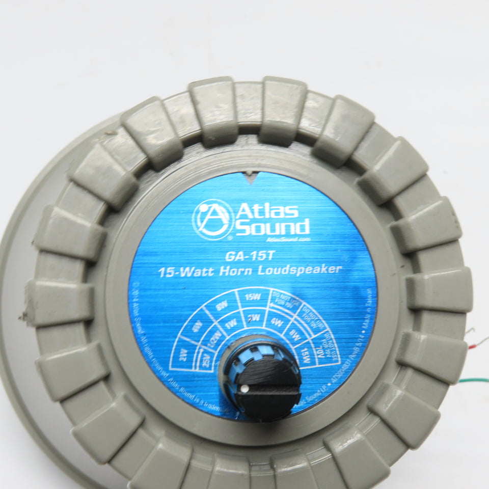 Atlas Sound GA-15T 15W Horn Loudspeaker 8 Ohm Direct 70V / 25V Transformer