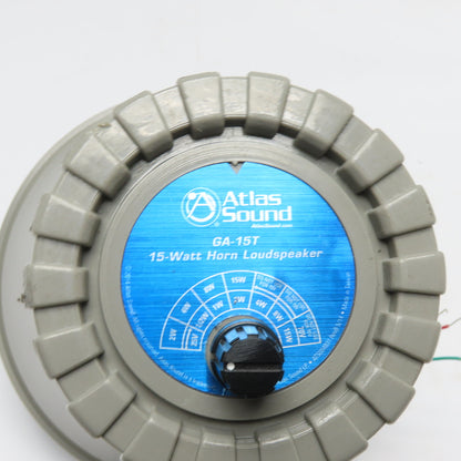Atlas Sound GA-15T 15W Horn Loudspeaker 8 Ohm Direct 70V / 25V Transformer