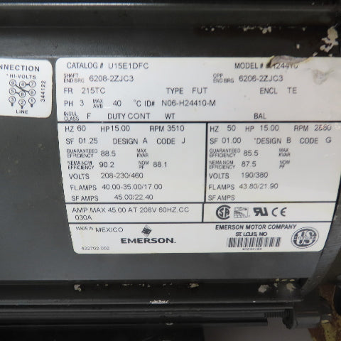 Paxton Products AT1200 15HP Centrifugal Air Blower 3Ph 208-230/460V 845CFM