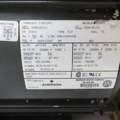 Paxton Products AT1200 15HP Centrifugal Air Blower 3Ph 208-230/460V 845CFM