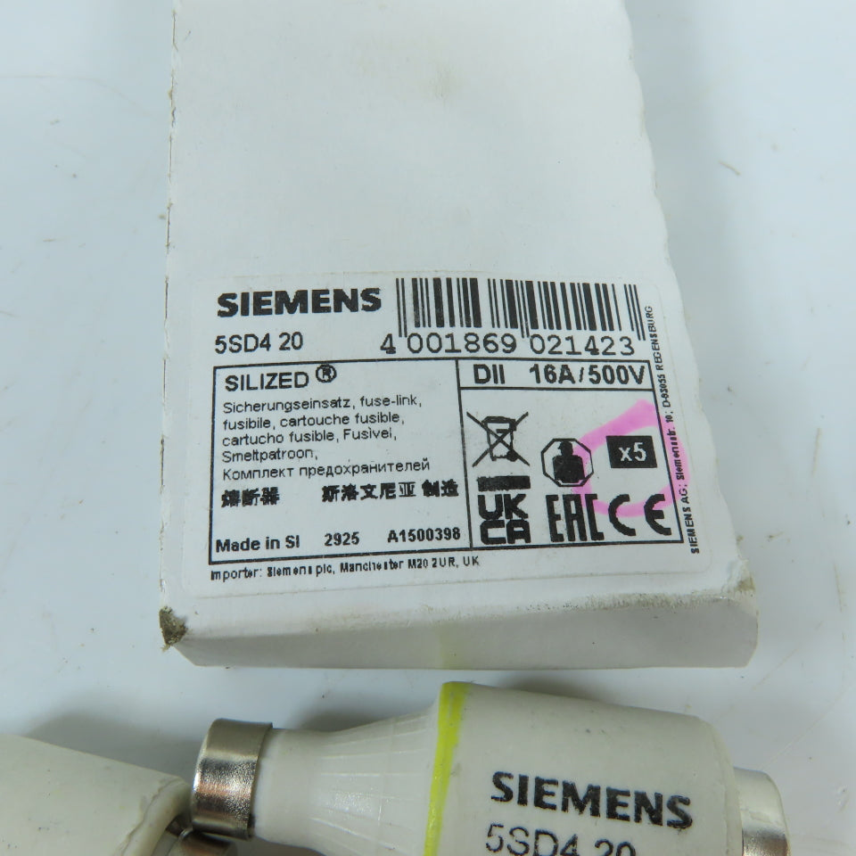 Siemens 5SD4 20 16A gR DII SILIZED Fuse Link 500V Lot Of 14