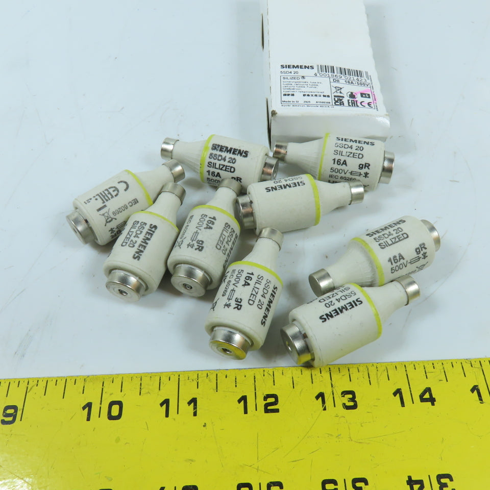 Siemens 5SD4 20 16A gR DII SILIZED Fuse Link 500V Lot Of 14